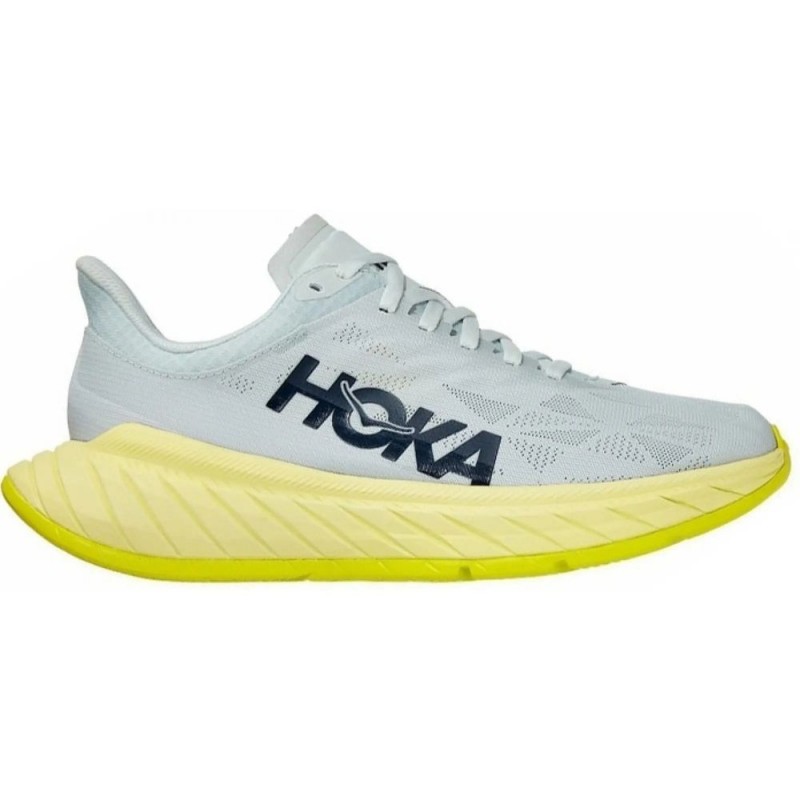 Hoka Carbon X2 Blue Flower Luminary Green