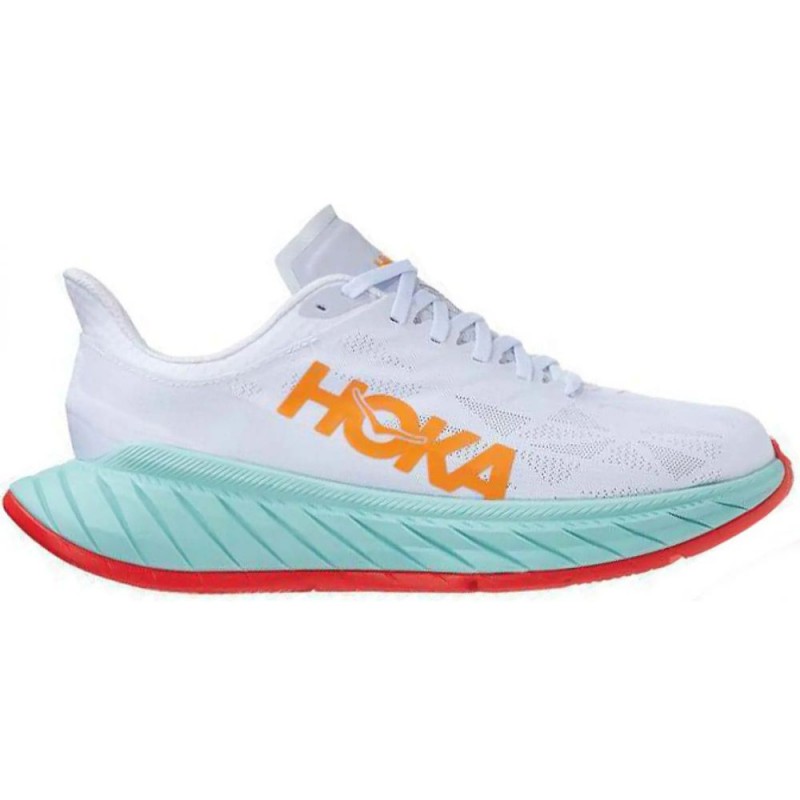 Hoka Carbon X2 White Blazing Orange