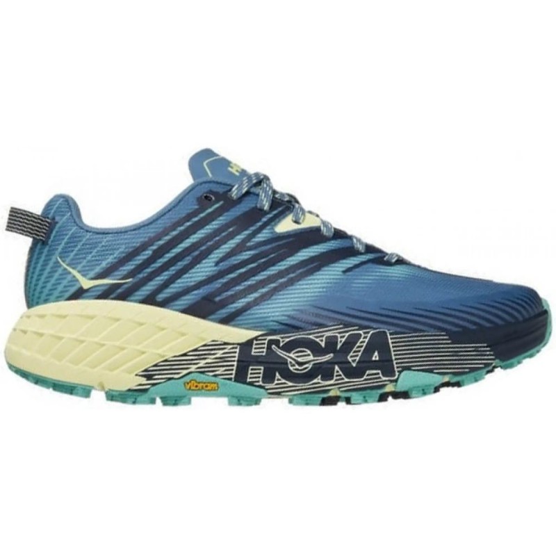 Hoka Speedgoat 4 Wide Provincial Blue Luminary Green